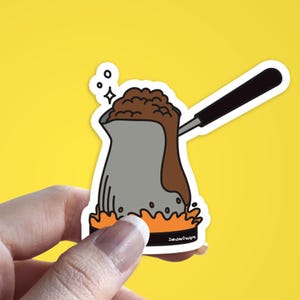 Pegatinas de café árabe | Pegatinas de comida árabe | Impermeable | Tienda de propiedad palestina | Donar