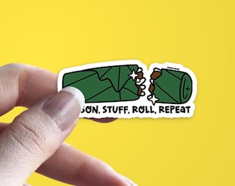 Season, Stuff, Roll, Repeat - Waraq Dawali Sticker | Waterproof | Peace & Resistance Collection | Palestinian Owned Shop