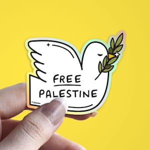 Vredesduif voor een gratis Palestina-sticker | Waterdicht | Collectie Vrede en Verzet | Doneer | Winkel in Palestijnse handen