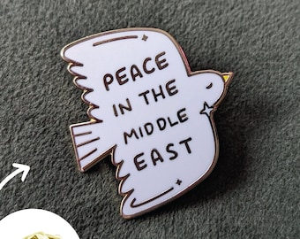 Vrede in het Midden-Oosten Dove Emaille Pin | Vredespin | voor tassen, kleding, hoeden, sleutelkoorden