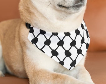 Kufiya Pet Bandana Collar | Hatta Kuffiya Kuffiyeh Dog Cat Scarf | Palestine Palestinian