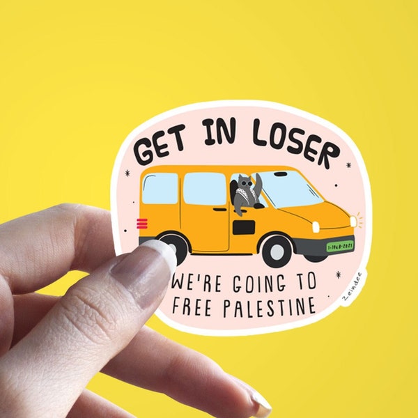 Klistermärke med "Vi ska frigöra Palestina"-tema | Vattentät | Freds- och motståndskollektion | Palestinskägd butik | Stöd