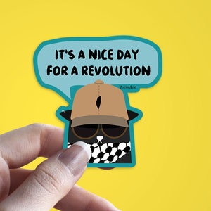 Mooie dag voor een revolutie sticker | Palestina Kufiyeh vinyl sticker | Arabisch