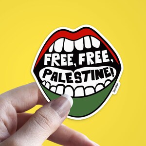 Gratis, gratis, Palestina-stickers | Yell luid vinyl sticker | Arabisch | Palestijn | doneren en steunen