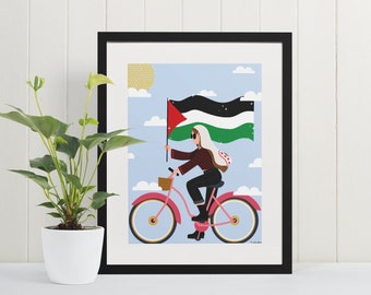 Palestine Flag Poster | Pink or Blue design