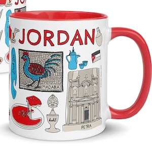 The Hashemite Kingdom of Jordan Mug, Middle East Country Cups, Levantine Arab Heritage, Amman City Map, Eid Al Fitr Gift