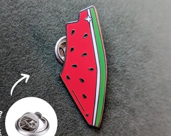 Palimelon Enamel Pin | Falasteen watermelon Palestine Flag Peace Pin | for bags, clothes, hats, lanyards
