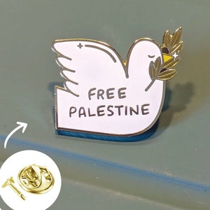 Free Palestine Dove Enamel Pin | Peace & Resistance Pin | for bags, clothes, hats, lanyards