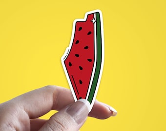 Watermelon Palestine Map Sticker | Vinyl Decal | Arabic | Arab | Peace | Resistance