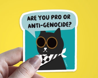 Are you Pro or Anti Genocide Sticker | Palestine Vinyl Decal | Arabic