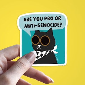 ¿Eres pro o anti genocidio? Calcomanía de vinilo Palestina ? árabe