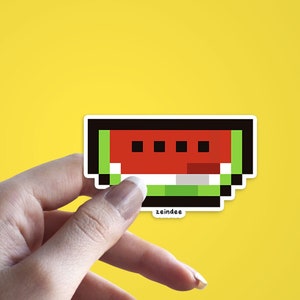 Pixel Watermelon Palestina-sticker | Waterdicht | Vrede & Verzet Collectie | Palestijnse winkel | Doneren