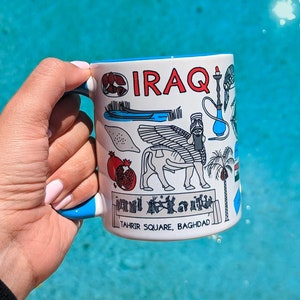 Iraq Mug, Middle East Country Cups, Mesopotamia Arab Heritage, Baghdad City Map, Eid Al Fitr Ramadan Gift, Eid Mubarak cards