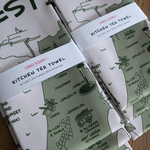 Palestine Map Kitchen Tea Towel | falasteen cities Palestinian Arab