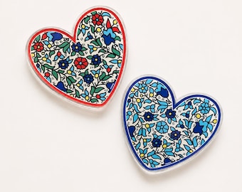 Palestinian Ceramic Heart Magnet | Palestine Hebron | Palestinian Owned Shop | donation
