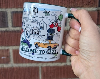 Forever Gaza Mug | 15 oz cup فلسطين | Middle East Country, Levantine Arab Heritage | celebrate, never forget, donate charity
