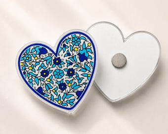 Palestinian Heart Magnet | Palestine Hebron Ceramic Pattern | Palestinian Owned Shop | donation