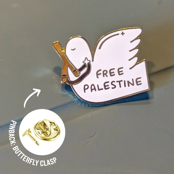Pin's Palestine libre - Lance-pierres | Paix et Résistance | Entreprise palestinienne | Pour sacs, vêtements, chapeaux, cordons | Idée cadeau de Noël