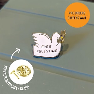 Free Palestine Pin - Dove olive branch | Peace & Resistance | Palestinian Owned Shop | Donate and Support | Christmas stocking stuffer