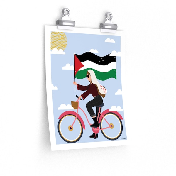Affiche : Drapeau palestinien | Design rose ou bleu
