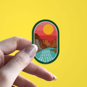 Pegatina del Gran Cañón - Estado de Arizona | Calcomanía de vinilo impermeable | Regalos Souvenirs | Viajes por el suroeste de EE. UU. | Parachoques, portátil, senderismo, botella de agua