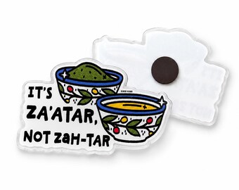 Za'atar w Time Acrylic Magnet | Arab Palestinian Collection | Palestinian Owned Shop