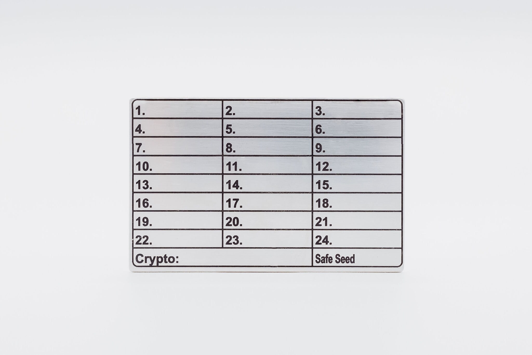 Metal Seed Phrase Plate Copper Cryptocurrency Storage Safe Seed Crypto Metal  Wallet - Copper Recovery Phrase Stamp Plate For Bitcoin & Ethereum Copper  Recovery Wallet