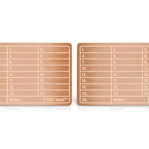 Semente segura de cobre 12-25 palavras, senha de recuperação, placa de carimbo de metal, armazenamento frio, ethereum, bitcoin, monero, ledger, trezor, keepkey, 2 pacotes