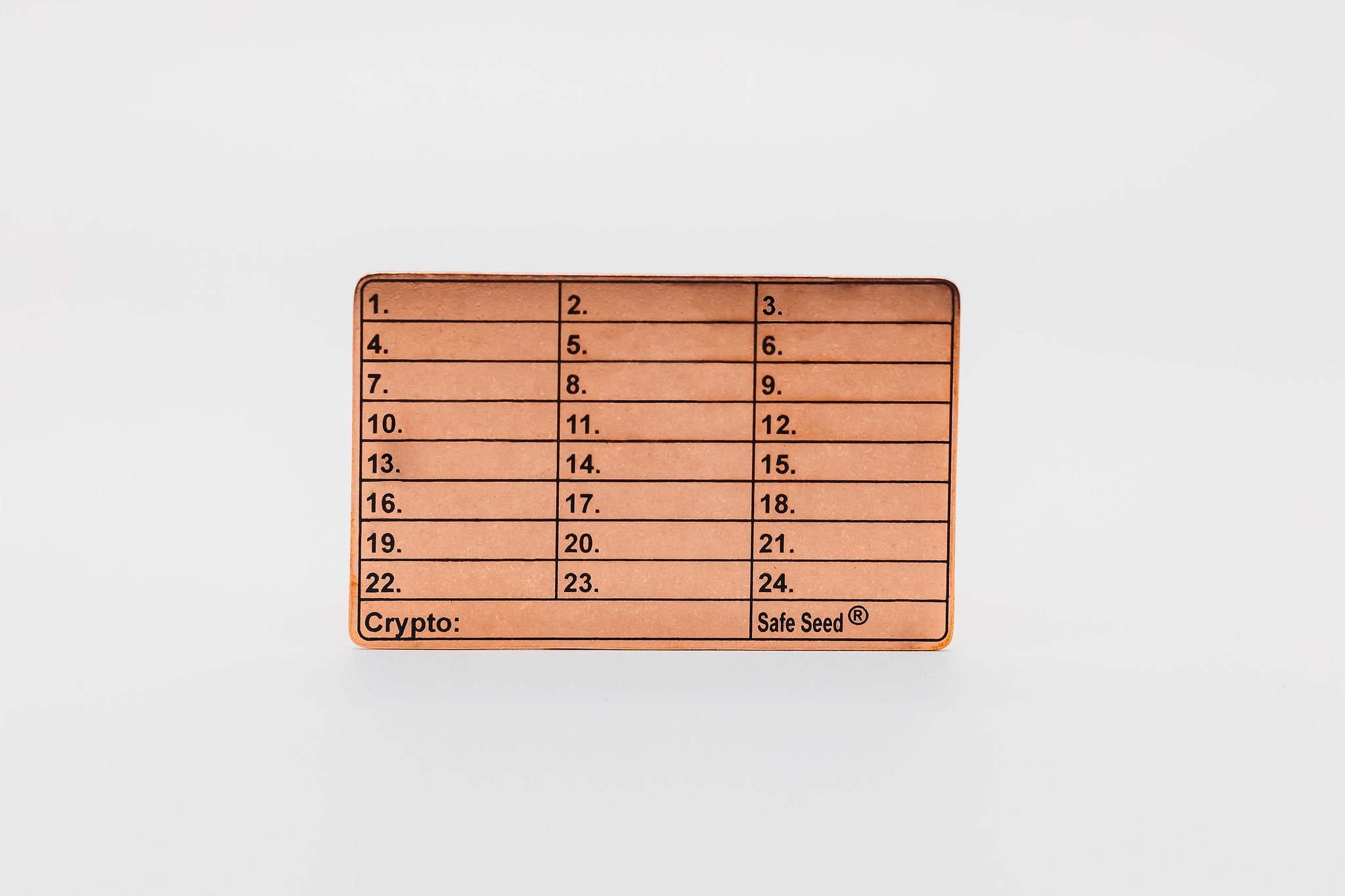 Seed Phrase Metal Plate 2 Pack Safe Seed Copper Metal Wallet Stamp Plate  Seed Phrase Cold Storage Backup Cold Wallet Crypto