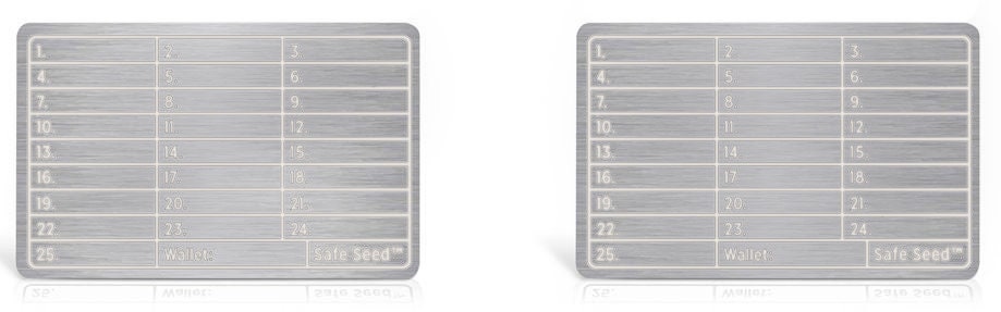 Safe Seed Titanium 12-25 Word Recovery Passphrase Metal Stamp Plate Cold Storage Ethereum Bitcoin Ledger Trezor KeepKey Crypto 2 PACK