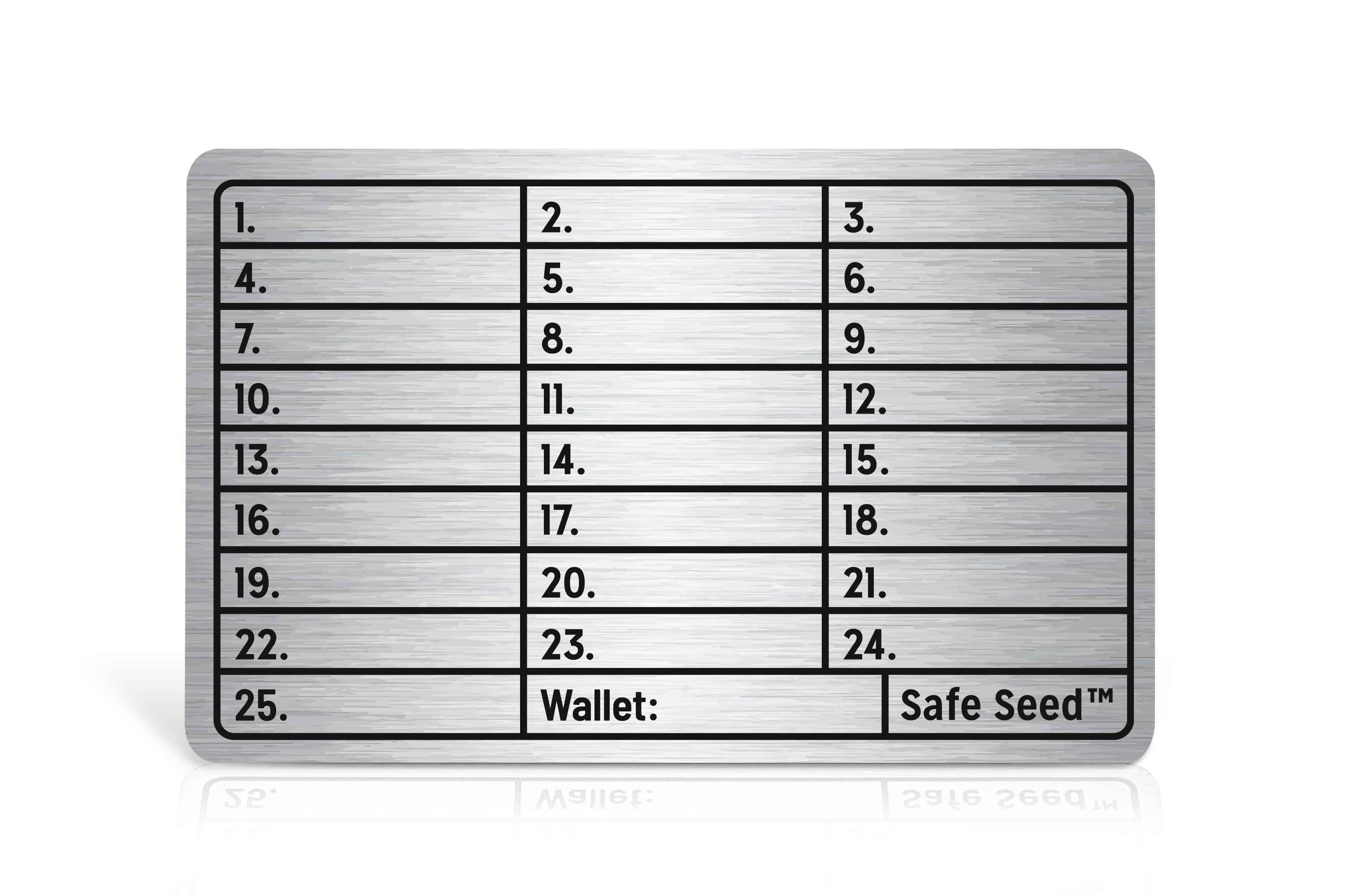 Safe Seed Roestvrij Staal 12-25 Word Recovery Passphrase Metal Stamp Plate  Cold Storage Ethereum Bitcoin Ledger Trezor KeepKey Crypto - Etsy Nederland