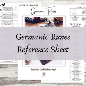 Elder Futhark Runes Printable Cheat Sheet For Witch and Pagan Grimoire