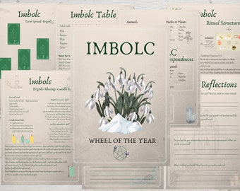 Imbolc Printable Guide Antique Style: Wheel of the Year Grimoire Pages | Book of Shadows | Imbolc Correspondences & Rituals | Witch’s Guide