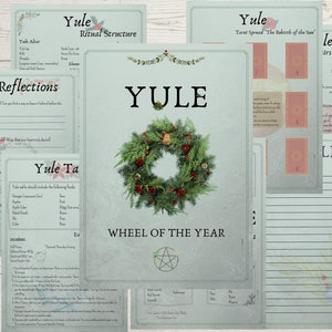 Yule Pagan Holiday Wheel of the Year Printable Grimoire Pages