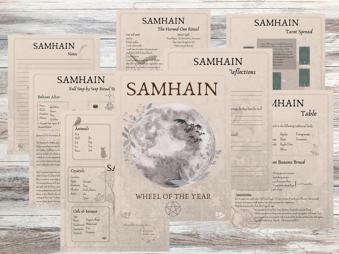 Samhain Printable Guide Antique Style: Wheel of the Year - Etsy
