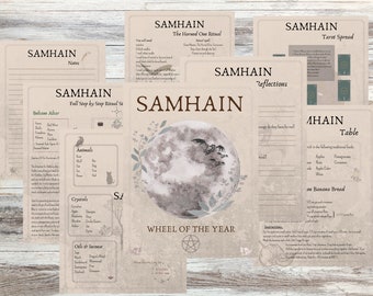 Samhain Grimoire Pages: Wheel of The Year, Correspondences (Digital Download)