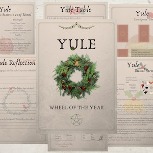 Yule Printable Guide Antique Style: Wheel of the Year Grimoire Pages | Book of Shadows | Yule Correspondences & Rituals | Witch’s Guide
