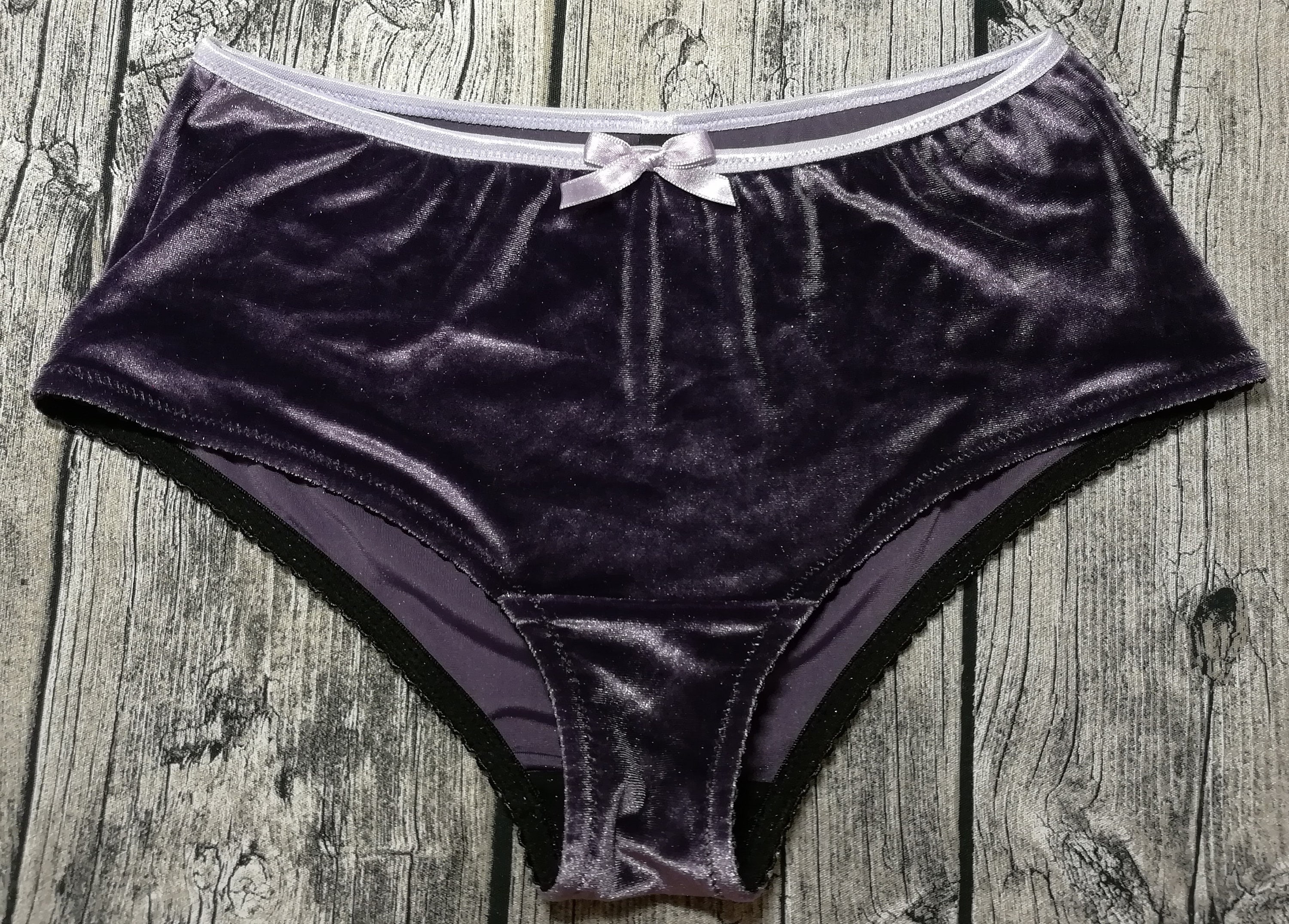 Lilac Velvet Panties 'Amethyst' Mid Waist Knickers Etsy