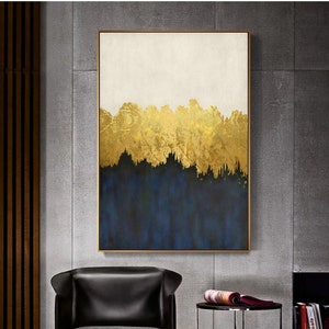 Cuadro grande de arte para la pared del hogar, pintura al óleo, pintura al  óleo de lámina dorada, pintura moderna de lienzo de moda, 29.5 x 59.1 in