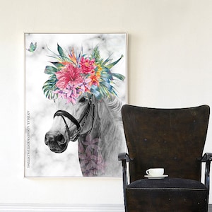 Printable wall art, Horse print, black white Horse  print, Icelandic horse print, White horse print, Black white prints,Scandinavian print