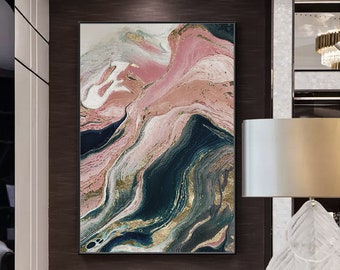 Blue red beige marble texture, wall art, color mix, art print, old foil Acrylic Liquid Painting printable, High quality details. Marbling