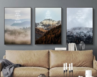 Set of 3 prints, Nature Photography, Mountain Forest Photo, Print,  Photography, Vertical, Wall Art, Nature Wall Decor, Nordic Prints