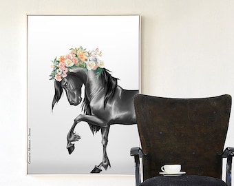 Arte de la pared del caballo, arte imprimible del caballo, impresión moderna del caballo, impresión contemporánea, impresión del caballo, arte del vivero, fotografía del caballo, impresión de arte grande