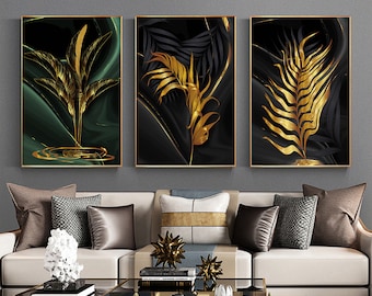 Home Decor Black and Gold Poster Art Print