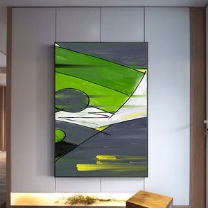 Green and Grey Watercolor Print, Wall art Minimalist  Painting  Splatter Brushstrokes Home Decor Modern Design Poster, Minimalist Poster