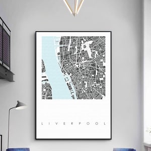 Custom city map, Liverpool city street map printable, City Map, Instant Download, Travel Poster, art prints, Home Decor, Minimalist