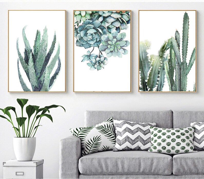3 Sets of Plants Printable Succulents Aloe Botanical Poster | Etsy