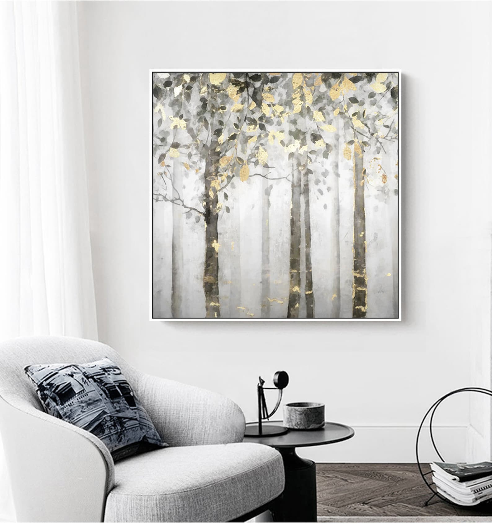 Abstract Square Home Decor Printable Luxury Gold Tree Print | Etsy