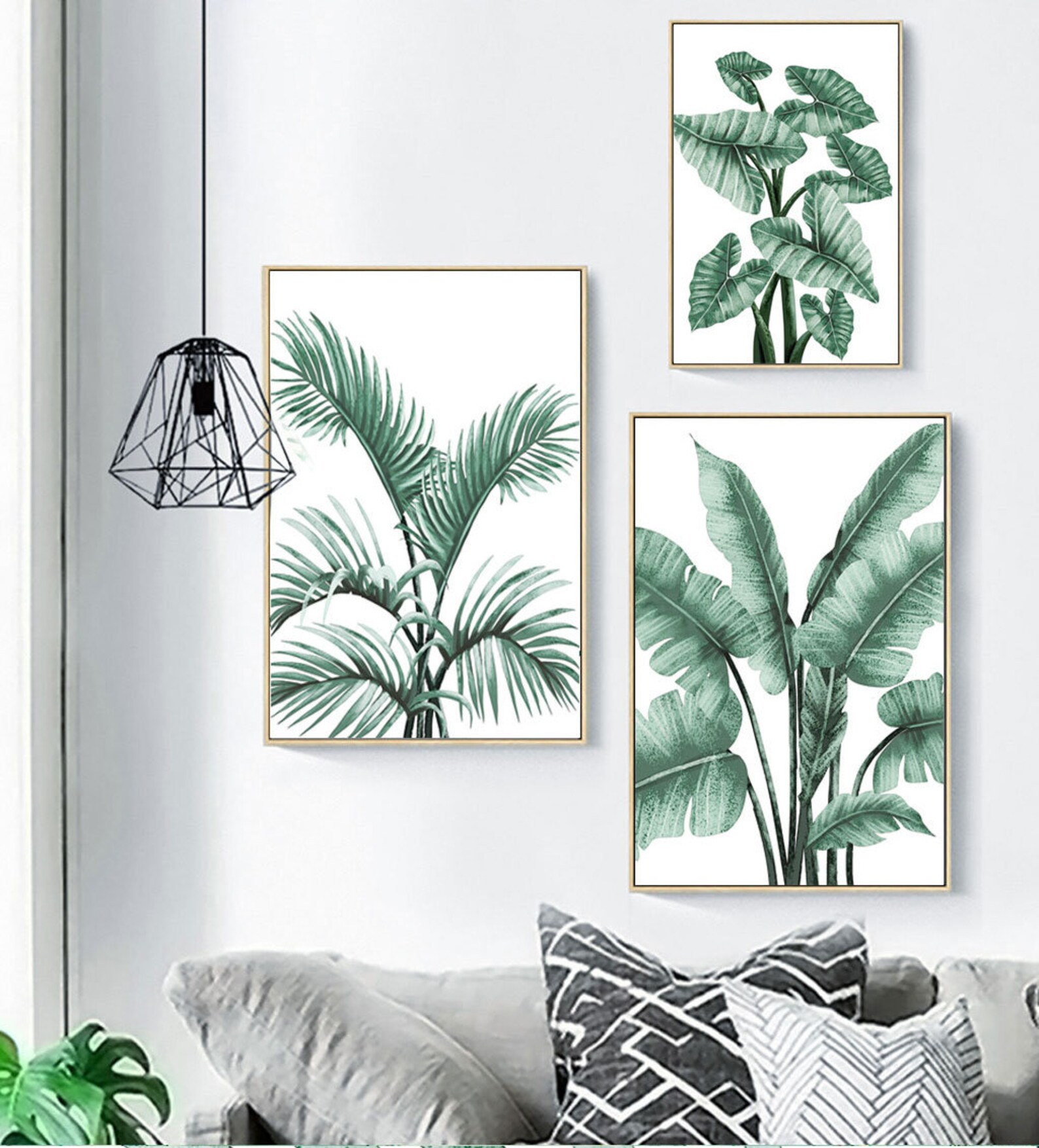 3 Sets of Leaf Printable Tropical Wall Art Botanical Art - Etsy