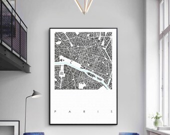 Custom city map, map of pairs poster, Scandinavian print, Printable Art, map wall art poster, Paris Carte, Paris City, Paris Poster